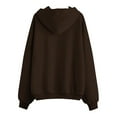 thumbnail image 4 of Xudanell Zip up Hoodie Women Baggy Sweatshirts Solid Color Stars Hoodies Plus Size Gym Clothes for Women Brown L, 4 of 5