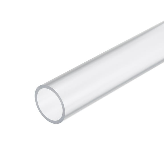Uxcell Clear Rigid Pipe 33mm ID 40mm OD 14" High Impact for Water Pipe, Aquarium, Fish Tank, Clear