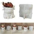 thumbnail image 2 of Flexible Silicone Mold for Concrete Flower Pot Desktop Ornament Planter Mould, 2 of 6
