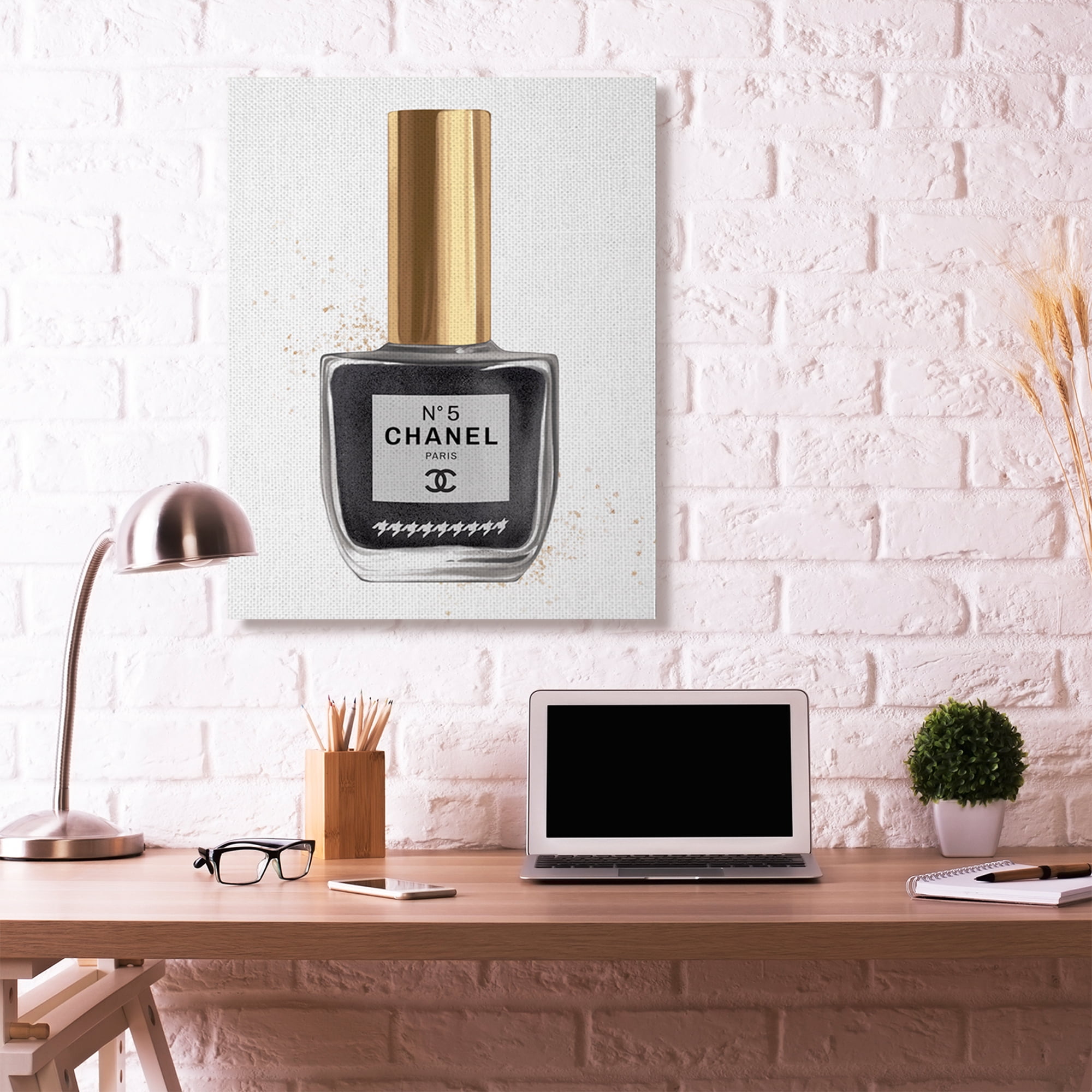 Stupell Industries Makeup Nail Polish Black Fashion Design Canvas Wall Art by Ziwei Li