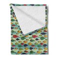 thumbnail image 2 of Fish Soft Flannel Fleece Throw Blanket, Hungry Piranhas in the Ocean Chasing Their Prey to Eat Dangerous Wildlife Animals, Cozy Plush for Indoor and Outdoor Use, 50" x 70", Multicolor, by Ambesonne, 2 of 5