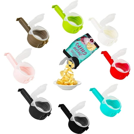 

Closing clips with spout - 8 set of plastic bag clips