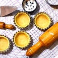 thumbnail image 4 of BRIGHTFUFU 6 moldes para tartas de acero inoxidable delicados y útiles con flores, moldes reutilizables para cupcakes, muffins, para hornear, para cocina, plateado, 4 of 7