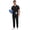 Black, variant on Niaahinn Scrubs for Men Set – V-Neck Top & Straight Leg Pants Stretch Nursing Uniform Set with Adjustable Waistband and Multiple Pockets, 10 Colors