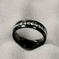 thumbnail image 5 of White CZ Stainless Steel Engagement Band Men Womens Wedding Black Ring Size 5-13, 5 of 6