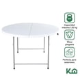 thumbnail image 2 of Mesa Redonda Plegable Kingshouse para Comedor 122 cm Blanca, 2 of 9