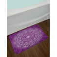thumbnail image 2 of Purple Mandala Bath Mat, Round Stylized Tibetan Healing Cosmos Spiritual Yoga Growth Tattoo Image, Non-Slip Plush Mat Bathroom Kitchen Laundry Room Decor, 29.5 X 17.5 Inches, White Purple, Ambesonne, 2 of 2
