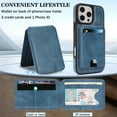 thumbnail image 4 of Allytechgroup 2 In 1 Wallet Case for Apple iPhone 16, Detachable Magnetic Back Cover Cards Holder with ID Window Stand RFID Blocking Shockproof Retro PU Leather Phone Case,Blue, 4 of 11