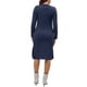 thumbnail image 3 of Vestido de maternidad para mujer Inspire Chic, de manga larga, suave, con cuello redondo, ajustado, midi, para el embarazo, talla XL, color azul, 3 of 6
