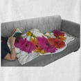thumbnail image 6 of Letter C Soft Flannel Fleece Blanket, Vivid Floral Bouquet Blossom Season Inspired Florets with Tulip Flower, Cozy Plush for Indoor and Outdoor Use, 50" x 60", Orange Hot Pink Green, by Ambesonne, 6 of 6