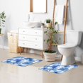 thumbnail image 5 of U-Shaped Toilet Mat Plush Bathroom Rug Mat Non Slip Bathroom Mats Watercolor Blue Flowers, 5 of 5
