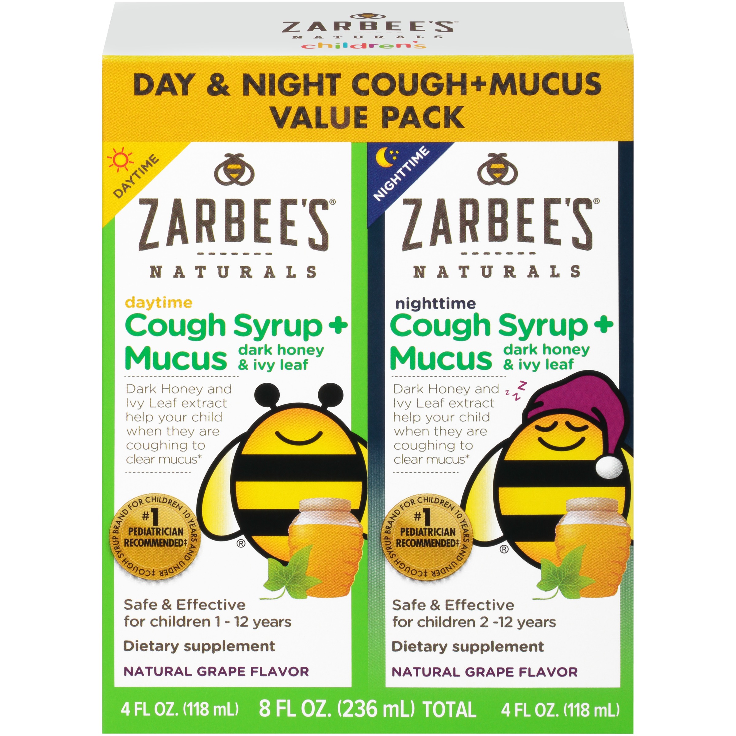 Zarbee's® Naturals Children's Daytime & Nighttime Cough + Mucus Syrup