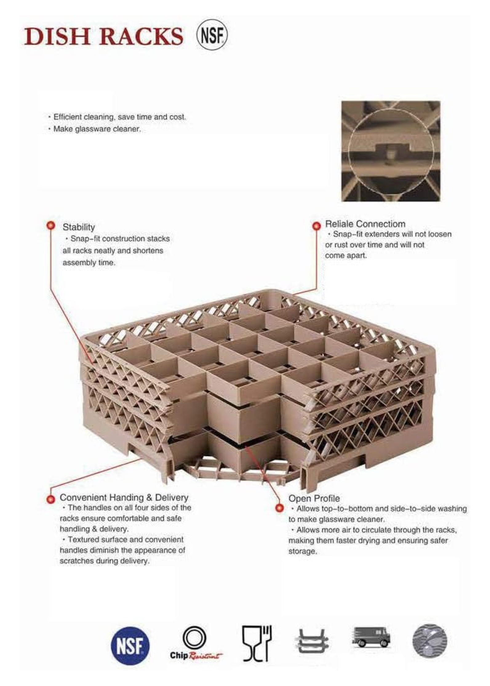 JSGR-25 Dishwasher Rack for 25 Glasses