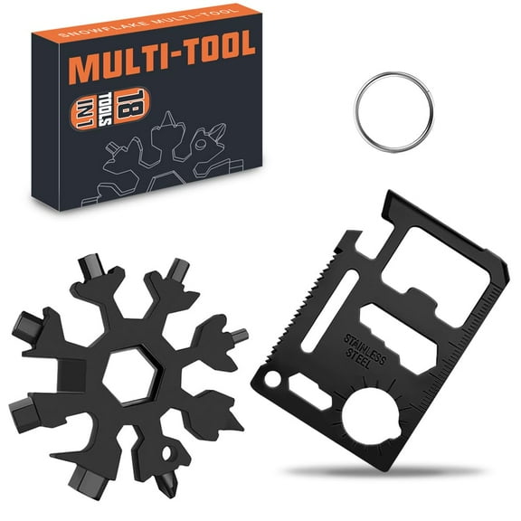 18 in 1 Multi Tool - Stocking Stuffers Gifts for Men Dad - Black