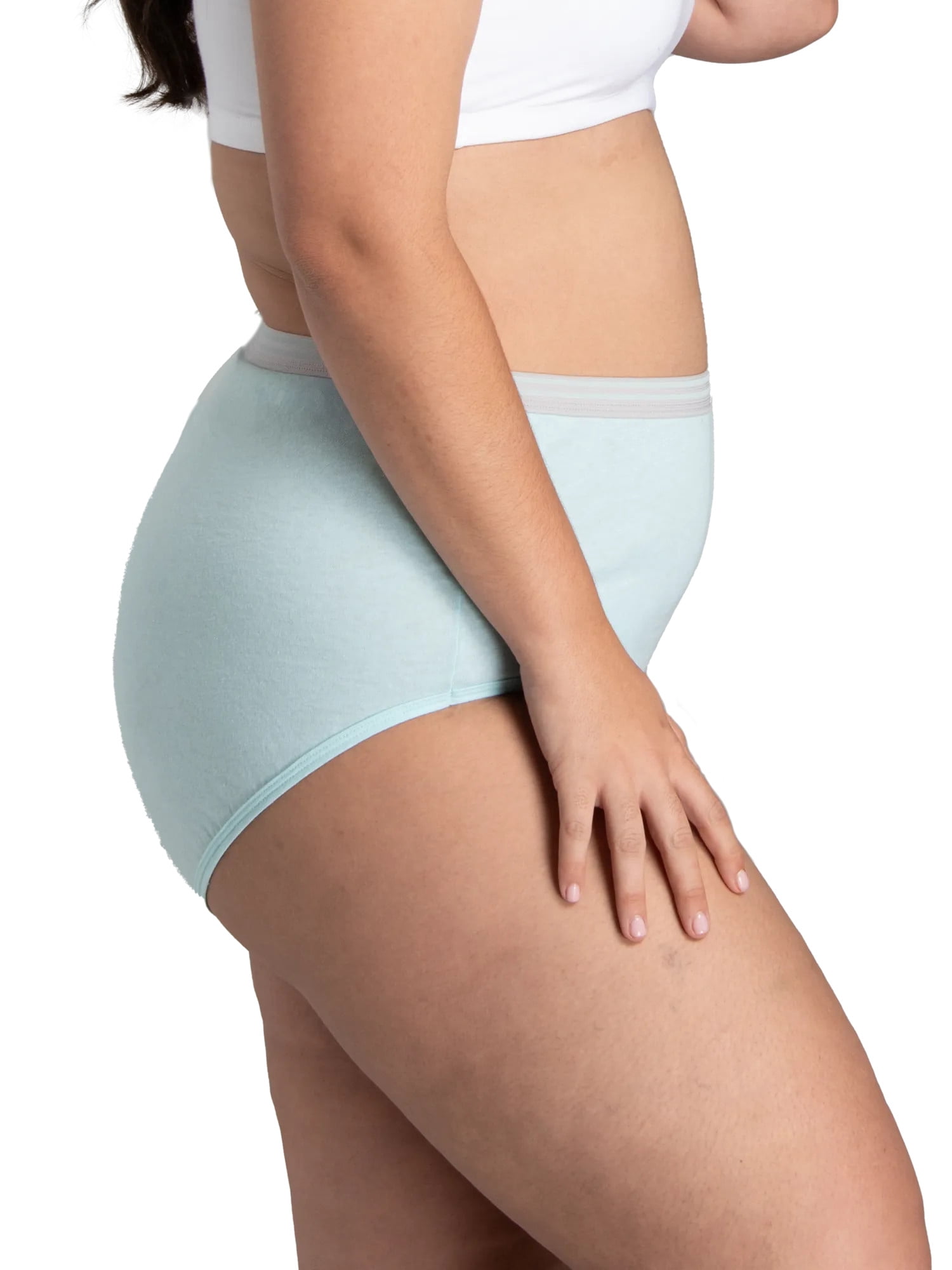 Fit for Me by Fruit of the Loom Women's Plus Size Cotton Brief Panties, Soft Comfort Waistband, Full Coverage, Multipacks, Sizes 1X–5X