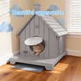 thumbnail image 5 of Joxxoaa Outdoor resin weatherproof cat house,ventilated and insulated for Cats,Kittens, Puppies,washable,easy to assemble,scratch and bite-resistant,non-stick to hair (gray), 5 of 8