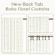 thumbnail image 3 of Juego de cortinas Lino Rosa Boho de lino floral, 213 cm, 2 paneles, 3 of 7