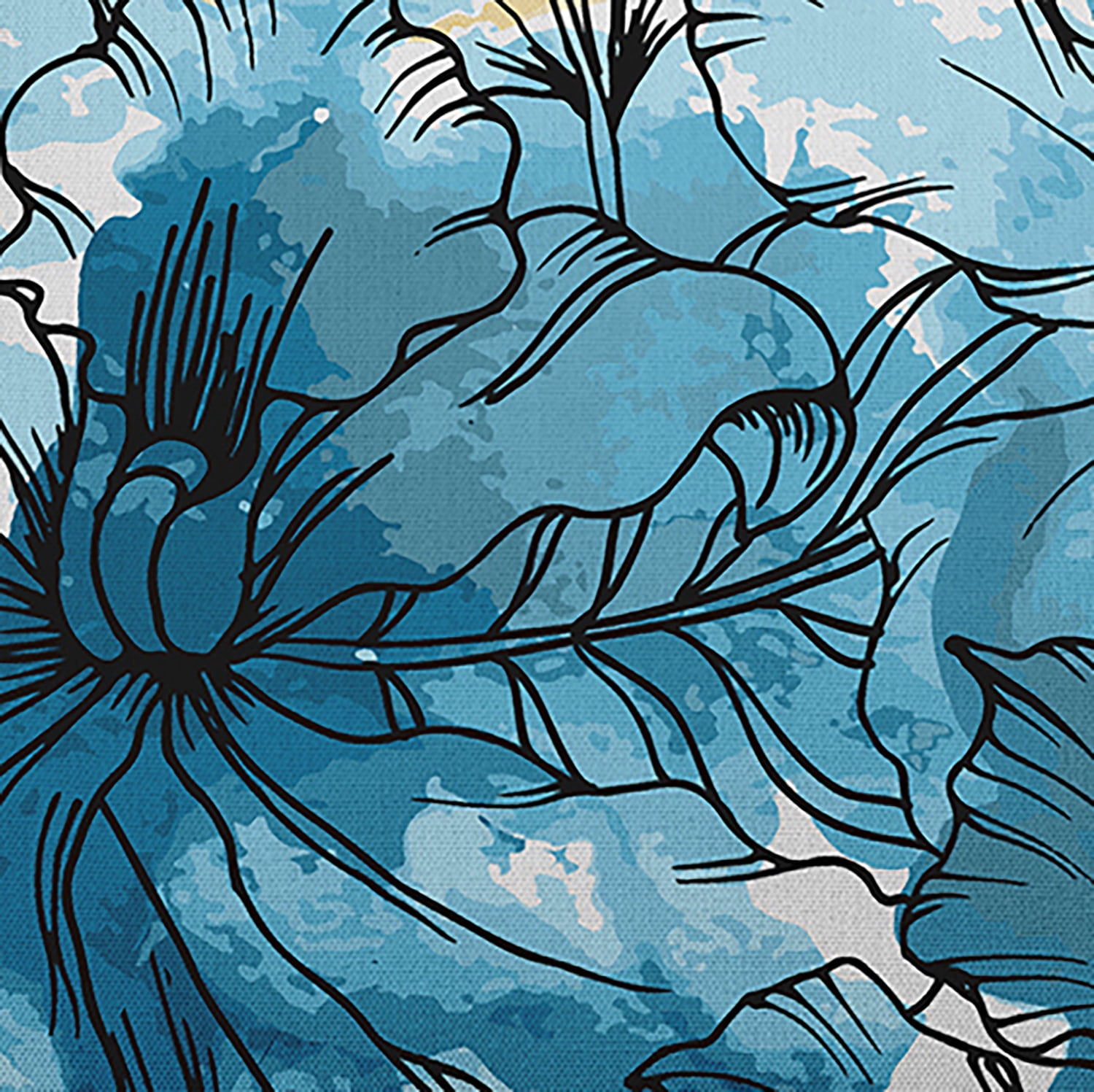 Simply Daisy, 14" x 20" Zentangle Teal Floral Decorative Outdoor Pillow