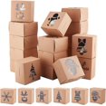 thumbnail image 1 of Paquete de 24 cajas marrones para galletas navideñas, de cartón kraft de 10 x 10 x 6,3 cm (3,94 x 3,94 x 2,48 pulgadas) con ventana en forma de decoración navideña., 1 of 5