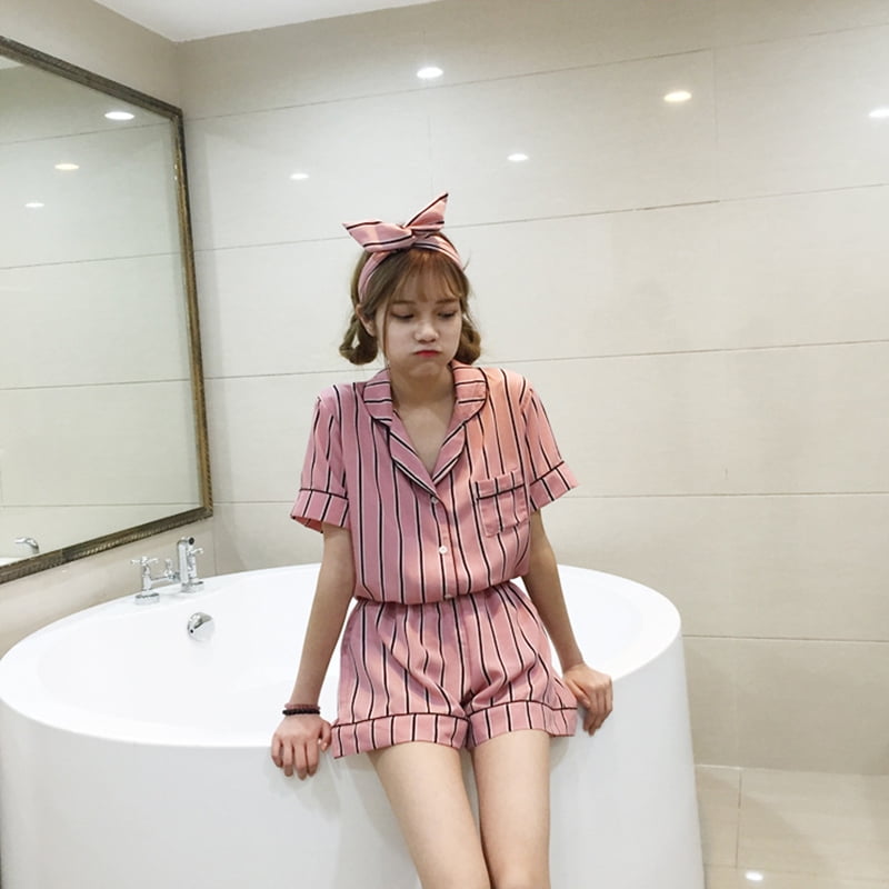 3PCS/Set Women Vertical Stripe Short 