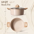 thumbnail image 2 of Carote 4.8QT Non Stick Stock Pot with Lid, Ceramic Cooking Pot,Non Toxic Steamer Pot, Soup Pot for Cooking,  Nonstick Dutch Oven,  Induction Compatible, Taupe, 2 of 5