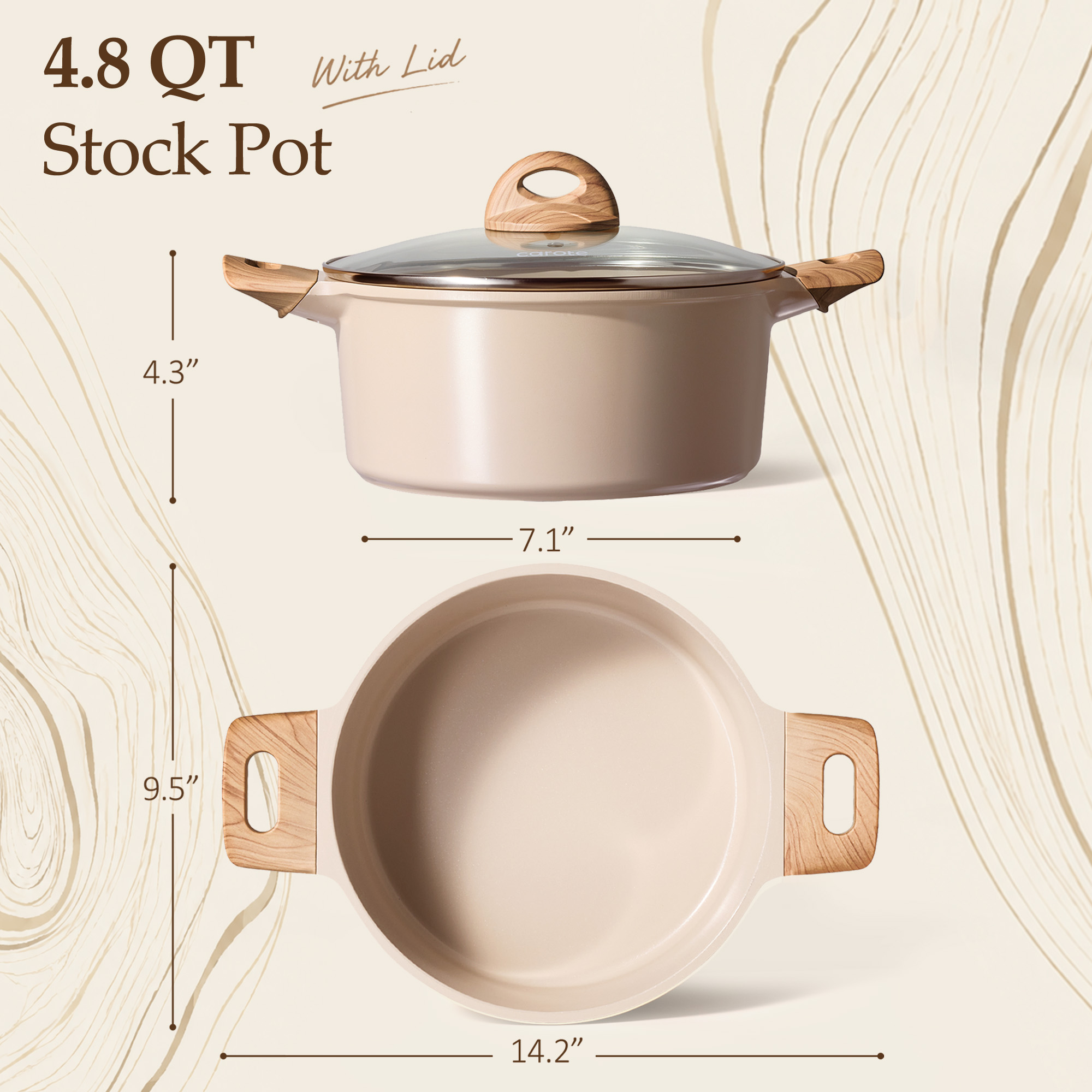 Carote 4.8-Quart Ceramic Nonstick Stock Pot photo 2