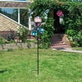 thumbnail image 3 of Wonder Garden Solar Wind Spinner hummingbird Garden Stake Decoration with LED Light, Crackle Glass Ball Weather Resistant Multicolor, Blue, 3 of 7