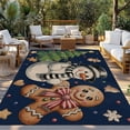 thumbnail image 2 of Navy Blue Christmas Outdoor Rug for Patio/Deck/Porch, Non-Slip Large Area Rug 4 x 6 Ft, Xmas Tree Gingerbread Snowman Winter Indoor Outdoor Rugs Washable Area Rugs, Camping Rug Carpet Runner, 2 of 8