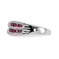 thumbnail image 3 of 14K White Gold Ring Band Gemstone Ruby Round Red Diamond, Size 8, 3 of 5