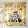 thumbnail image 3 of Boston Terrier Celebrates Spring and Enjoys a Happy Easter Shower Curtain Gentleman Dog Lover Gifts Waterproof Bathroom Bathtub Curtain - 02001, 3 of 5