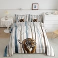 thumbnail image 2 of Erosebridal Tiger Print Bedding King Comforter Set, Black Reversible Down Comforter, Botanical Plant Decor, 2 of 6