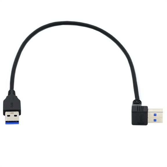 FVH Angled USB 3.0 Type-A Male to Straight 3.0 Type-A Male Data 5Gbps Cable 90 Degree Up Angled 40cm