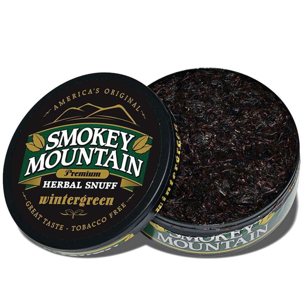 Smokey Mountain Herbal Snuff Wintergreen 1Can NicotineFree and