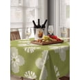 thumbnail image 6 of Sage Green Floral Table Cloth, Waterproof Tablecloth for Rectangle Tables, Spring Flowers Modern Abstract Art Farmhouse Reusable Washable Fabric Table Cover for Restaurant Kitchen Dining 60"x102", 6 of 8