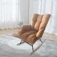thumbnail image 1 of Mecedora,Mecedora Exterior Respaldo Ajustable Moderno,Cojín grueso Casual Sofá perezoso Silla Muebles,Apoyabrazos del sillón perezoso mecedor del jardín,Sillón mecedora con respaldo marrón, 1 of 8