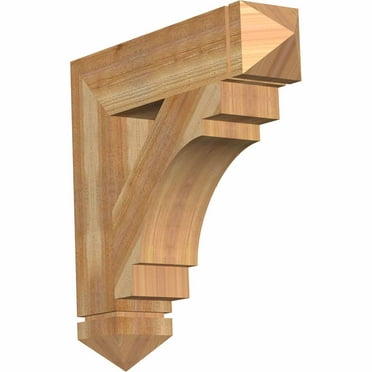Ekena Millwork 5 1/2"W x 18"D x 26"H Merced Arts & Crafts Smooth Bracket, Western Red Cedar