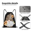 thumbnail image 4 of Honeii Sunflower Gnomes 4 Print Drawstring Backpack,Drawstring Bags String Backpack Gym Cinch Sack Backpack Sport Bag Draw-Medium, 4 of 6