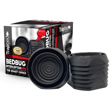 Bed Bug Interceptors Bed Bug Trap 8 Pack Black. Revolutionary Design ensures NO