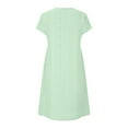thumbnail image 4 of Teissuly Women's Casual Loose Solid V-neck Lock Short Sleeved Dress, 4 of 6