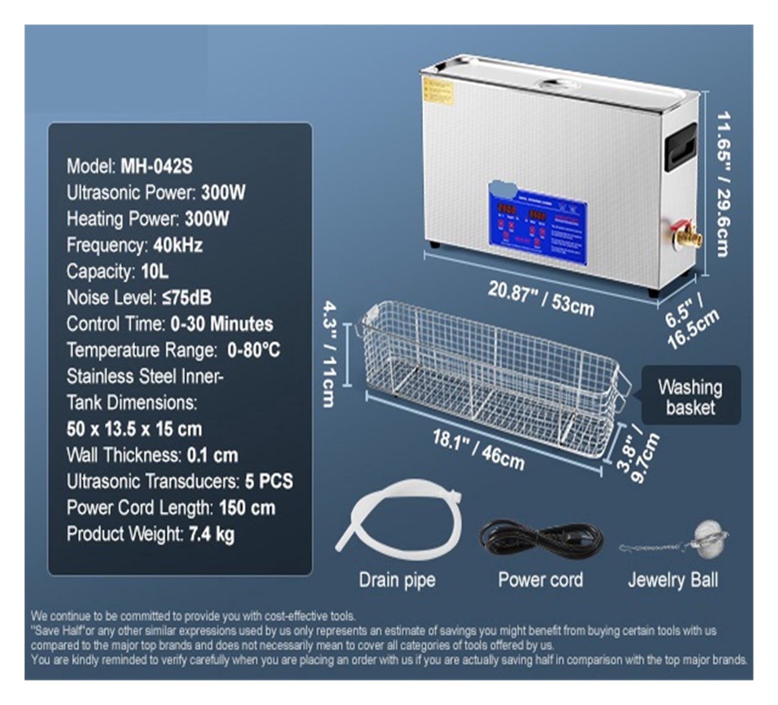 2-30L Ultrasonic Cleaner Digital Ultrasound Cleaning Machine with Upgraded Degassing and Gentle Mode for Jewelry Glasses