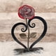 thumbnail image 2 of Gift Hand-forged Wrought Iron Red Metal Rose With Heart - Shaped Stand, 2 of 5