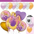 thumbnail image 4 of 18pc Rapunzel Balloons Tangled Bouquet Kit with 42" Pink Number 2 Foil Balloon - 2nd Birthday Party Decor Decoration Supplies, 4 of 9