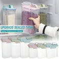 thumbnail image 2 of Cereal Containers Storage,Large Cereal Dispenser,Rice Storage Box,Food Storage Container,Clear Handle Design, Clear Dustproof Airtight Dispenser for Kitchen & Pantry Dry Food, 2 of 5