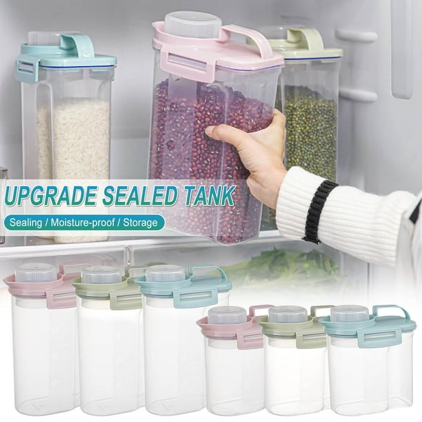 Recipientes herméticos para almacenar alimentos con tapas - Organizador apilable de cocina de 1 paquete para comida seca, despensa y armario