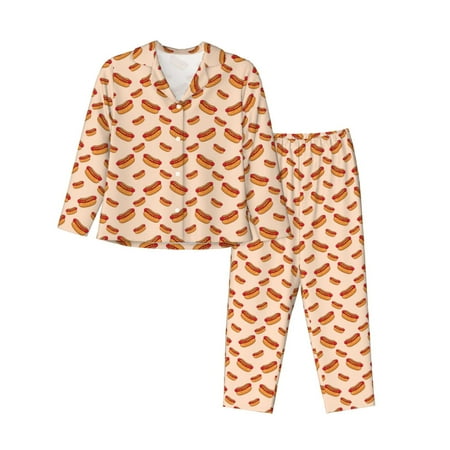 Naloa Hot Dog 2 Pajamas for Women Set  Womens Pajama Sets  Lounge Sets for Women  2pjs for Women-Small