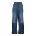 thumbnail image 3 of Byworldtasic Womens Jeans Women's Baggy Denim Pants Casual Wide Leg Boyfriend Jeans Vintage Straight Leg Jeans Y2K Streetwear Dark Blue, 3 of 5