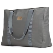 Badgley Mischka Women's Nylon Travel Tote Weekender Duffle Bag - Lightweight Travel Bag (Grey)
