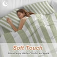 thumbnail image 4 of Sage Green White Striped Bedding Duvet Cover Set King Size 4 Pieces Gradient Geometric Bedding Set with Zipper Closure, 1 Comforter Cover 92x106 Inches 1 Flat Sheet & 2 Pillow Cases, 4 of 7