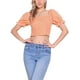 thumbnail image 1 of TOP CORTO CON ELASTICO INSPIRE CHIC PARA MUJERES, MANGAS BOLLO, BLUSA DE CUADROS GINGHAM, NARANJA, 1 of 6