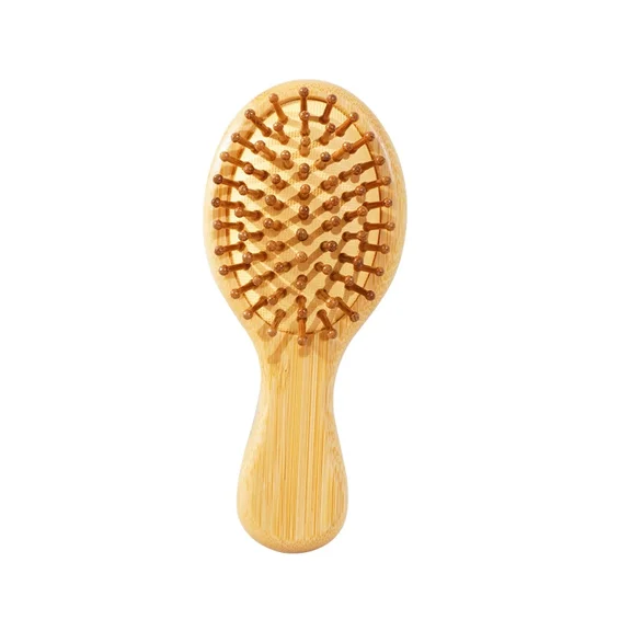 Hair Brush Wood Travel Brush Mini Hairbrush For Women Massage Scalp Natural Paddle Pocket Bamboo Handle Wood Bristle Detangling Brush for Hair Growth for All Hair Types